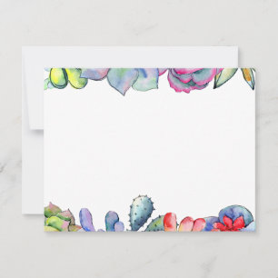 Sukkulenter Kaktus Aquarell Mitteilungskarte