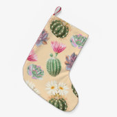 Sukkulenter Kaktus: Muster mit hohem Detail Kleiner Weihnachtsstrumpf (Vorderansicht (hängend))