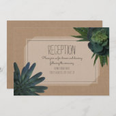 Sukkulenter Kardinal Inspiriert Hochzeitsempfang Einladung (Vorne/Hinten)