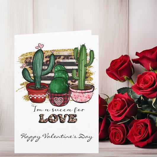 Sukkulenter Valentinstag Liebe Cactus succulent Karte