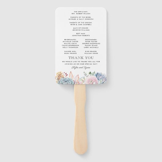 Sukkulentes Blumenblütenfest Fächer (Rückseite)