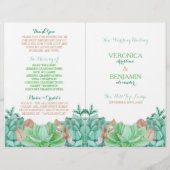 Sukkulentes Botanisches Hochzeitsprogramm für Bouq (Vorderseite)