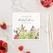 Sukkulentes Brautparty der Wüste Rote Flora Serviette (Beispiel)