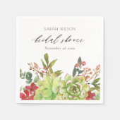 Sukkulentes Brautparty der Wüste Rote Flora Serviette (Vorderseite)