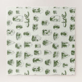 Sukkulentes Florarium: Vintag geometrisches Design Puzzle (Horizontal)