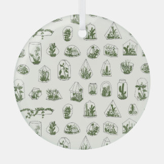 Sukkulentes Florarium: Vintage geometrisches Desig Ornament Aus Glas