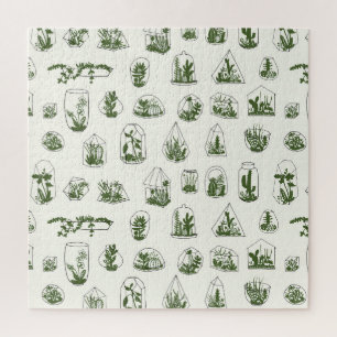 Sukkulentes Florarium: Vintage geometrisches Desig Puzzle