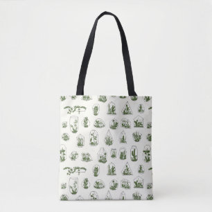 Sukkulentes Florarium: Vintage geometrisches Desig Tasche
