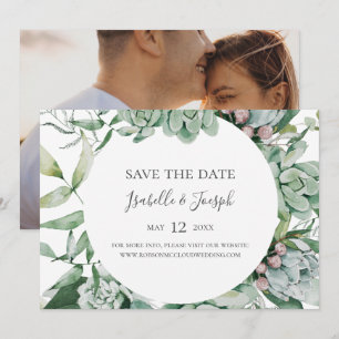 Sukkulentes Foto Horizontal Save the Date