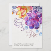 Sukkulentes Foto in Love Memory Funeral Gedicht Ca Ankündigung (Rückseite)