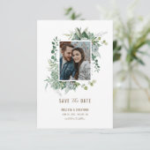 Sukkulentes Garden Wedding Foto Save the Date (Stehend Vorderseite)