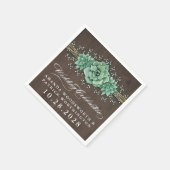 Sukkulentes Gipskraut Rustikale Hochzeit Napkins Serviette (Ecke)