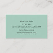 Sukkulentes Grünes Botanisches Elegantes Skript Visitenkarte (Rückseite)