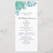 Sukkulentes Hochzeitsprogramm. Zeremonie der Minze Programm (Vorderseite)