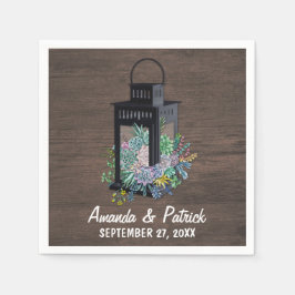 Sukkulentes Land Rustikale Laternenhochzeit Napkin Serviette