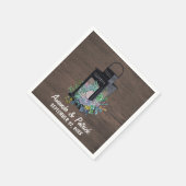 Sukkulentes Land Rustikale Laternenhochzeit Napkin Serviette (Ecke)