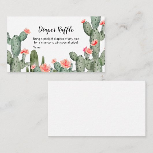 Sukkulentes Pfirsichfarben-Windeln-Windeln Begleitkarte (Vorne/Hinten)