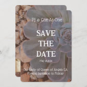 Sukkulentes Thema Hochzeit speichern Sie das Datum Save The Date (Vorne/Hinten)