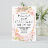 Sukkulentes Wappen Blumenkohl Hochzeit Probe Dinne Einladung (Stehend Vorderseite)