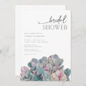 Sukkulentes Wüstenminimales Brautparty Einladung (Vorne/Hinten)