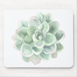 Sukkulentfarbene Grüne Wasserfarbe Elegante Mousepad