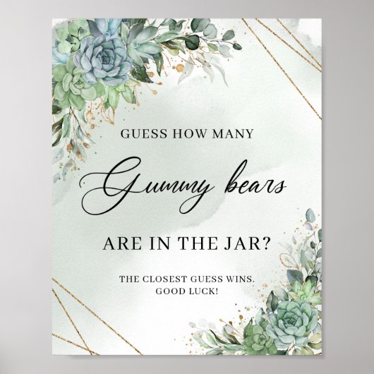 Sukkulentönen schätzen, wie viele Gummibären Poster (Vorne)