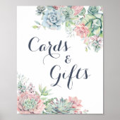 Sukkulents Blumenstrauß Grüne Karten Schild (Vorne)