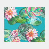 Sukkuline Aquarellmuster Fleecedecke (Vorderseite (Horizontal))