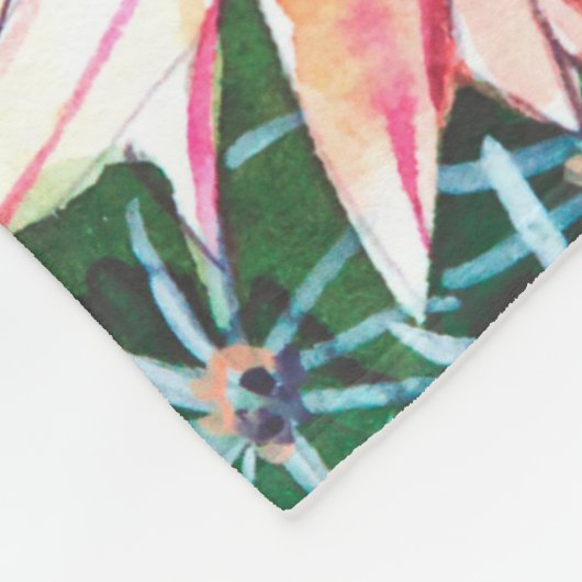 Sukkuline Aquarellmuster Fleecedecke (Ecke)
