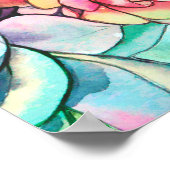 Sukkuline Aquarellmuster Poster (Ecke)