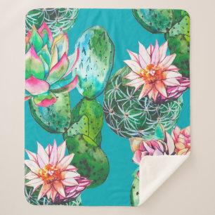 Sukkuline Aquarellmuster Sherpadecke