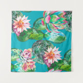 Sukkuline Aquarellmuster Wandteppich (Vorderseite (Horizontal))