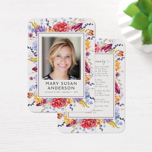 Sukkuline Foto Beerdigungskarte (Schreibtisch)