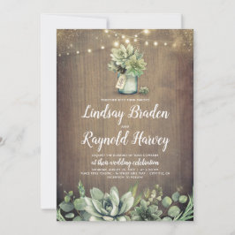 Sukkuline | Rustikale Hochzeit von Landgut Einladung