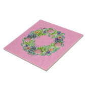 Sukkultureller Blumenstrauß auf Rosa Fliese (Seite)