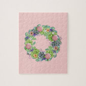 Sukkultureller Blumenstrauß auf Rosa Puzzle (Vertikal)