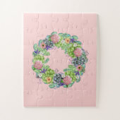Sukkultureller Blumenstrauß auf Rosa Puzzle (Vertikal)