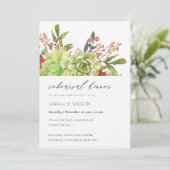 Sukkulturelles Cacti Rote Flora Probe Abendessen Dankeskarte (Stehend Vorderseite)