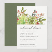 Sukkulturelles Cacti Rote Flora Probe Abendessen Dankeskarte (Vorne/Hinten)