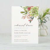 Sukkulturelles Cacti Rote Flora Probe Abendessen Dankeskarte (Stehend Vorderseite)