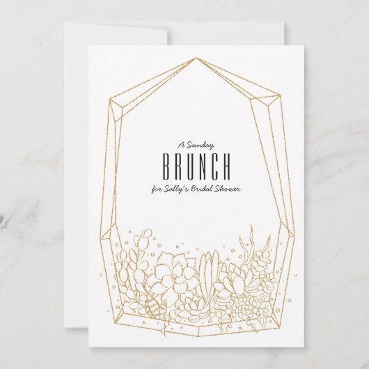 Sukkulturelles Terrarium Brunch / Party Einladung (Rückseite)