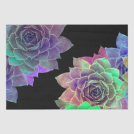 Sukkulturelles Watercolor Schwarzes Lila Grünes De Seidenpapier