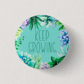 Sukkulturen Behalten Aqua grün und Lila Button (Vorderseite)