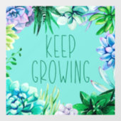 Sukkulturen Behalten Aqua grün und Lila Fensteraufkleber (Blatt)