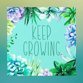 Sukkulturen Behalten Aqua grün und Lila Fensteraufkleber