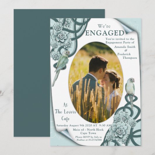 Sukkulturen in Farben von minzblau bis Einladung (Vorne/Hinten)