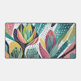 Sukkulturen in grün und rosa schreibtischunterlage