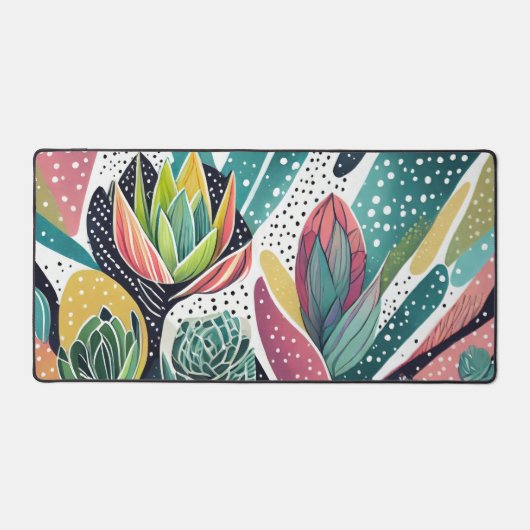 Sukkulturen in grün und rosa schreibtischunterlage (Vorderseite)