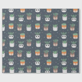 Sukkulturen in Töpfchenpapier Geschenkpapier (Flach)