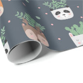 Sukkulturen in Töpfchenpapier Geschenkpapier (Rolleneckpunkt)